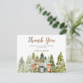 Tierabenteuer Camper Kinderdusche Dankeskarte (Stehend Vorderseite)