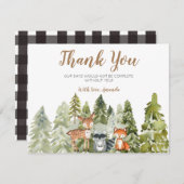 Tierabenteuer Camper Kinderdusche Dankeskarte (Vorne/Hinten)