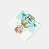 Tierabenteuer Watercolor Boho Babydusche Serviette (Ecke)