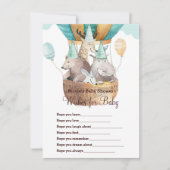 Tierabenteuer-Wünsche für Baby-Dusche Einladung (Vorderseite)