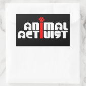 Tieraktivist Rechteckiger Aufkleber (Tasche)