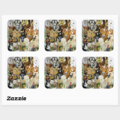 Tierallsorten Quadratischer Aufkleber (Blatt)