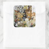 Tierallsorten Quadratischer Aufkleber (Tasche)