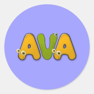 Tieralphabet Ava Runder Aufkleber