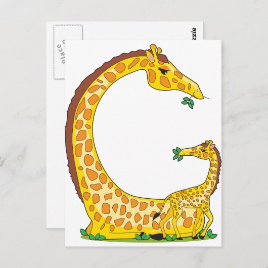 Tieralphabet G Postkarte (Vorne/Hinten)