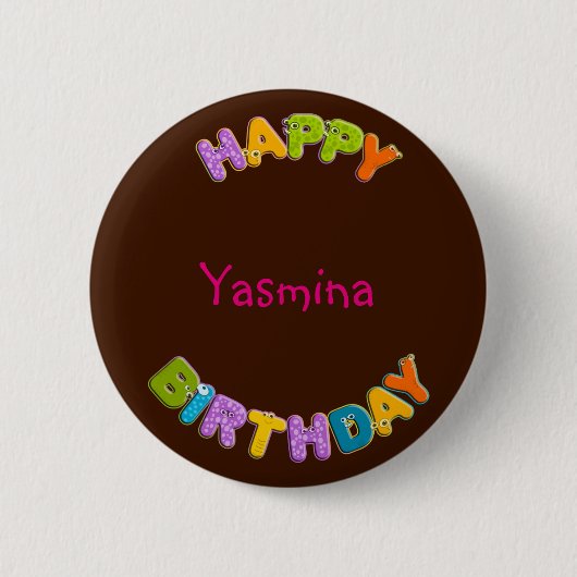 Tieralphabet - Geburtstag Button (Vorderseite)