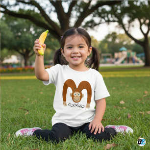 Tieralphabet M für Affe Baby T-shirt