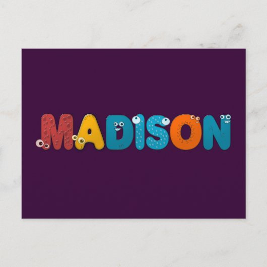 Tieralphabet Madison Postkarte (Vorderseite)