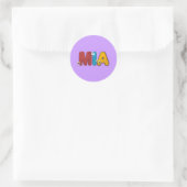 Tieralphabet Mia Runder Aufkleber (Tasche)