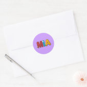 Tieralphabet Mia Runder Aufkleber (Umschlag)