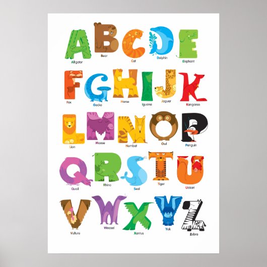 Tieralphabet Poster (Vorne)