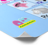 Tieralphabeten auf blau poster (Ecke)