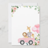 Tierantrieb mit Kinderdusche Einladungen für Mädch (Rückseite)