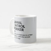 Tierarbeiter-Kontrolle-Tasse Kaffeetasse (Vorderseite Links)