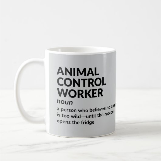 Tierarbeiter-Kontrolle-Tasse Kaffeetasse (Links)