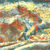 TierArt_Capybara_005 Aufkleber (Vorderseite)