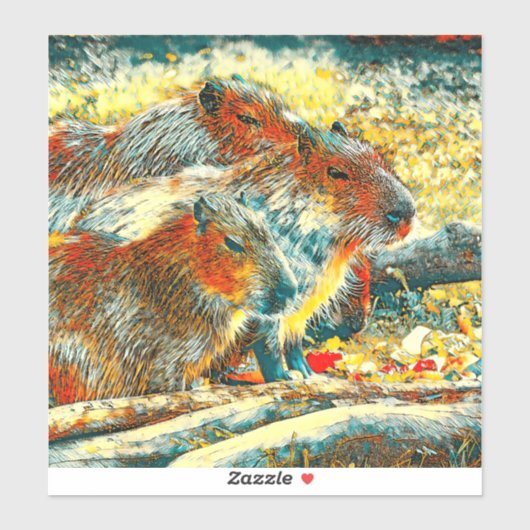 TierArt_Capybara_005 Aufkleber (Blatt)