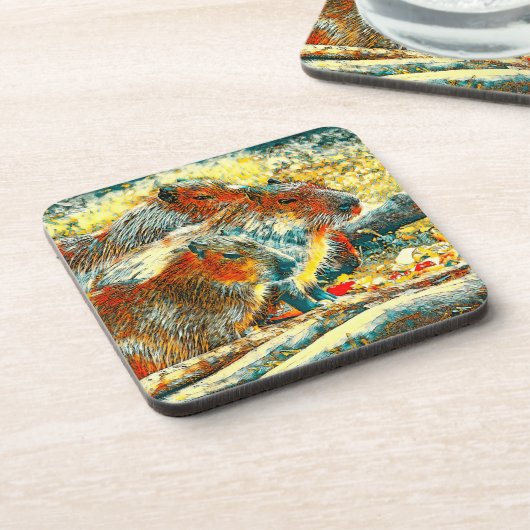 TierArt_Capybara_005 Getränkeuntersetzer (Linke Seite)