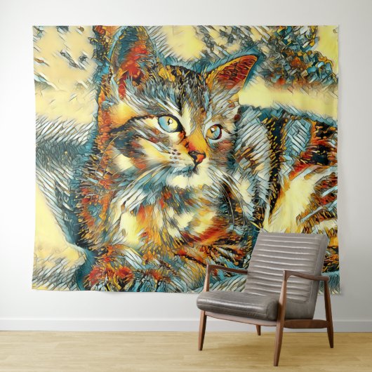 TierArt_Cat_015 Wandteppich (Beispiel (Horizontal))