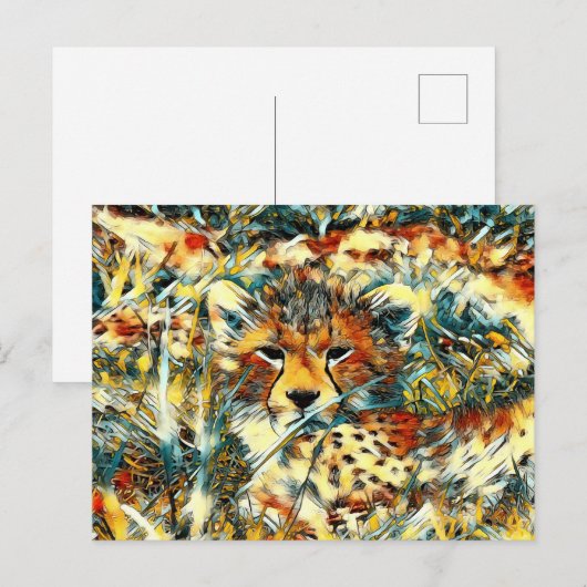 TierArt_Cheetah_005 Postkarte (Vorne/Hinten)