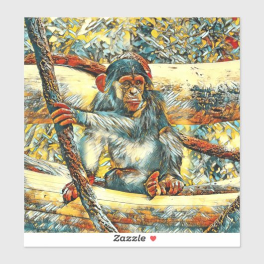 TierArt_Chimpanzee_011 Aufkleber (Blatt)