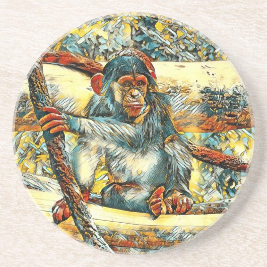 TierArt_Chimpanzee_011 Getränkeuntersetzer (Vorne)