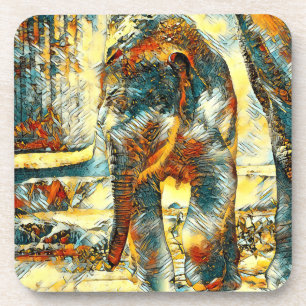 TierArt_Elephant_012 Getränkeuntersetzer