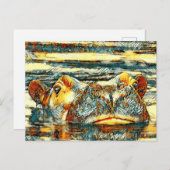 TierArt_Hippo_001 Postkarte (Vorne/Hinten)