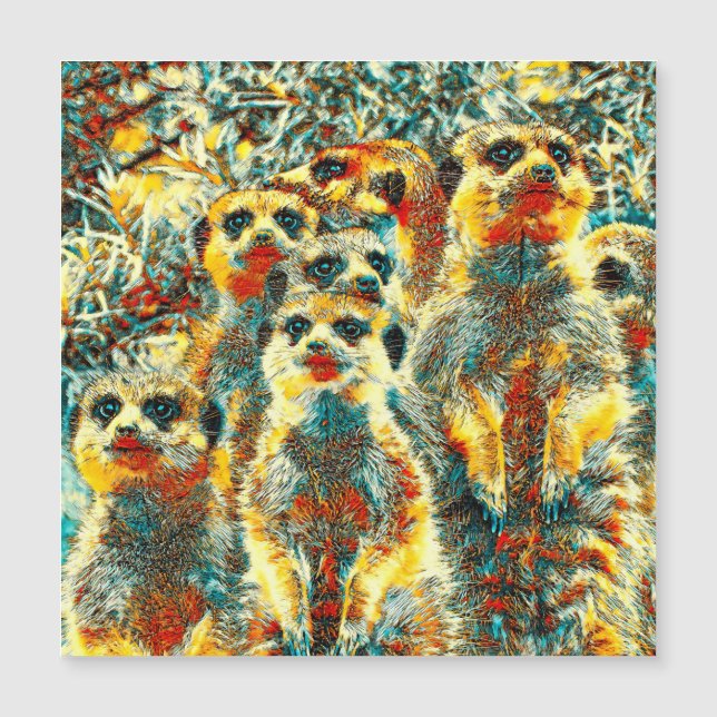 TierArt_Meerkat_001 Magnetkarte (Vorderseite)