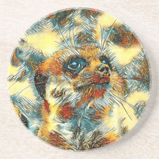 TierArt_Meerkat_002 Getränkeuntersetzer (Vorne)