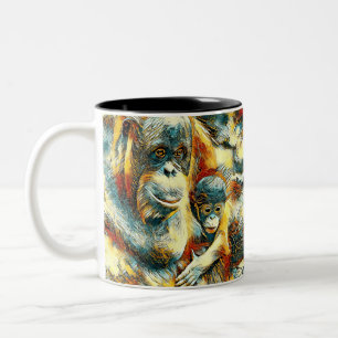 TierArt_OrangUtan_015 Zweifarbige Tasse