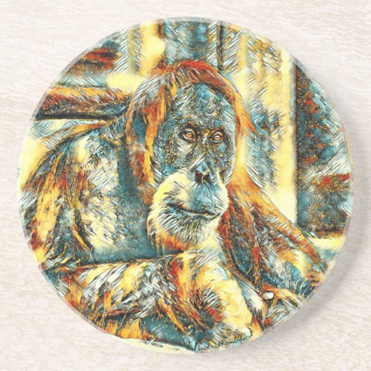 TierArt_OrangUtan_018 Getränkeuntersetzer (Vorne)