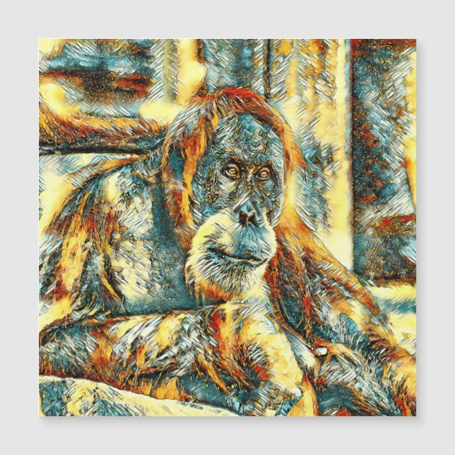 TierArt_OrangUtan_018 Magnetkarte (Vorderseite)