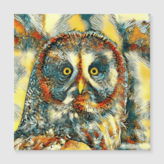 TierArt_Owl_003 Magnetkarte (Vorderseite)