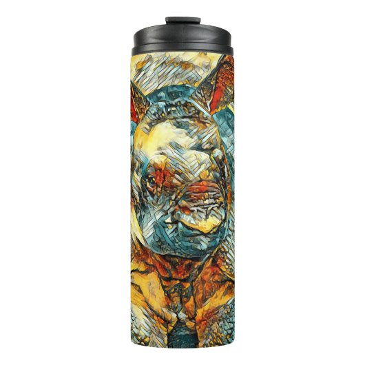 TierArt_Rhino_001 Thermosbecher (Vorderseite)