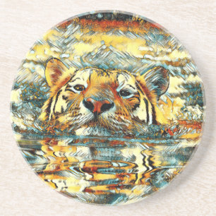 TierArt_Tiger_001 Getränkeuntersetzer
