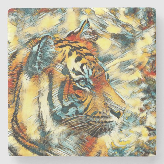 TierArt_Tiger_003 Steinuntersetzer (Vorderseite)