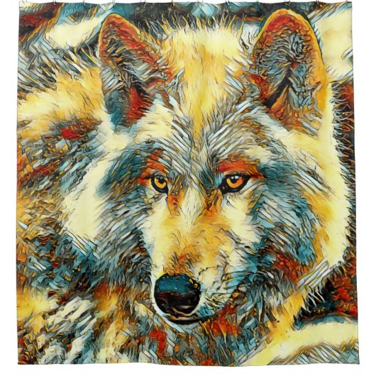 TierArt_Wolf_004 Duschvorhang (Vorderseite)