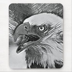 TierArtBW_Bird_002 Mousepad