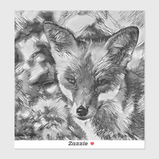TierArtBW_Fox_001 Aufkleber (Blatt)