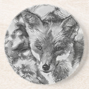 TierArtBW_Fox_001 Getränkeuntersetzer