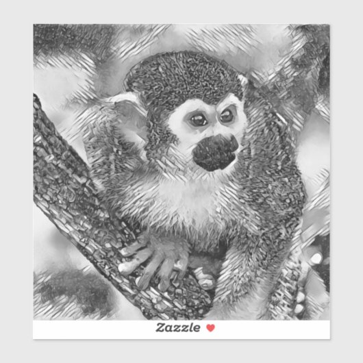 TierArtBW_Monkey_002 Aufkleber (Blatt)