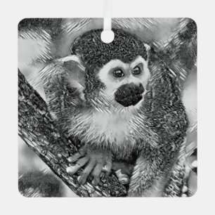 TierArtBW_Monkey_002 Ornament Aus Metall