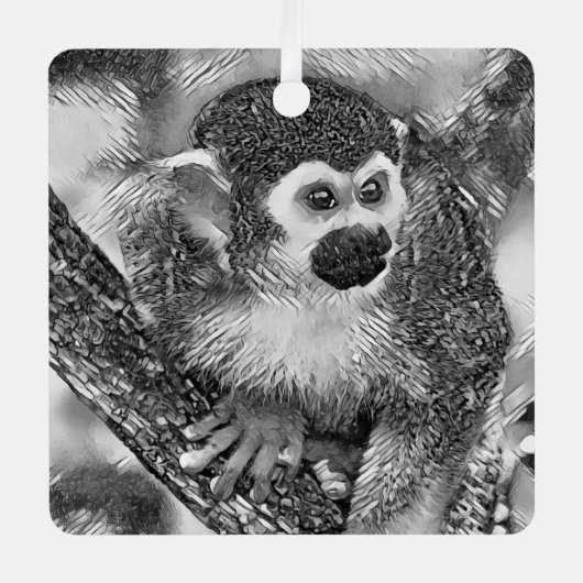 TierArtBW_Monkey_002 Ornament Aus Metall (Vorderseite)