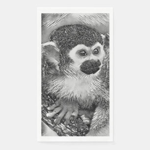 TierArtBW_Monkey_002 Serviette