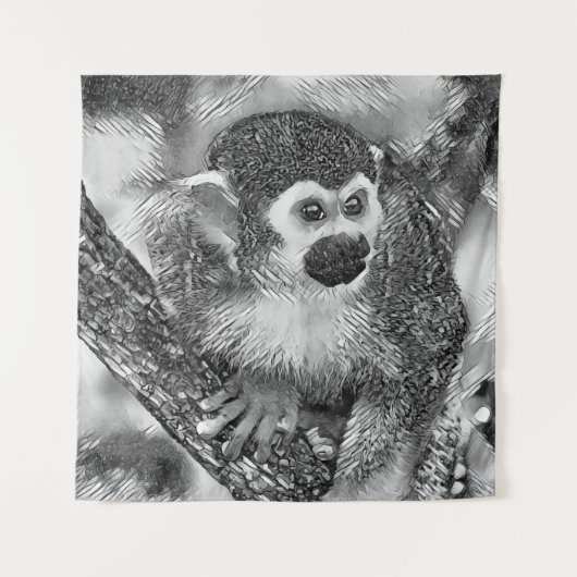 TierArtBW_Monkey_002 Wandteppich (Vorderseite)