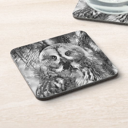 TierArtBW_Owl_001 Getränkeuntersetzer (Linke Seite)