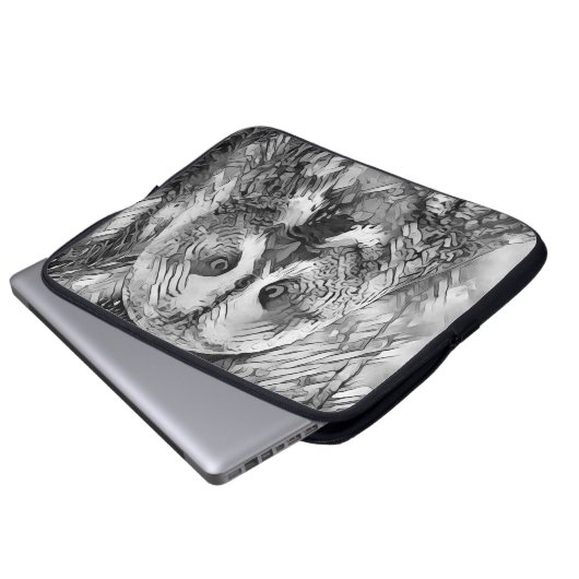 TierArtBW_Owl_001 Laptopschutzhülle (Vorne Knopf)