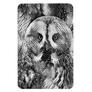 TierArtBW_Owl_001 Magnet