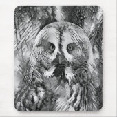 TierArtBW_Owl_001 Mousepad (Vorne)